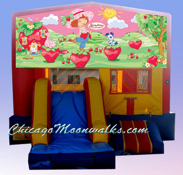 Strawberry Shortcake 3 in 1 Inflatable Slide Combo Bounce House Rental Chicago Illinois